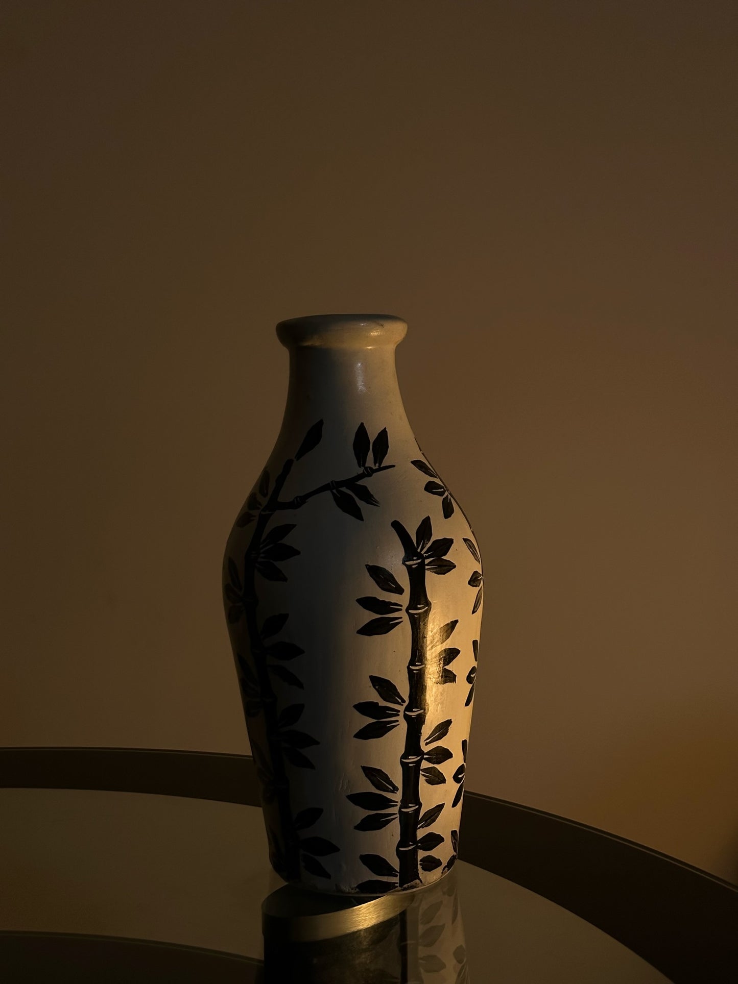 Bamboo Motif Shaped Vase - Natural